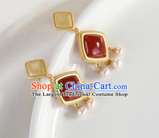 China National Enamel Earrings Traditional Cheongsam Ear Accessories