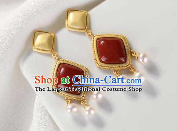 China National Enamel Earrings Traditional Cheongsam Ear Accessories