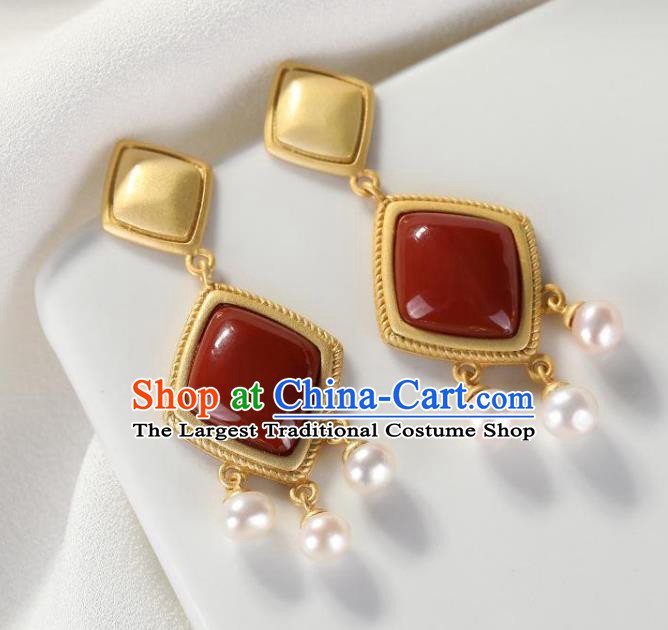 China National Enamel Earrings Traditional Cheongsam Ear Accessories