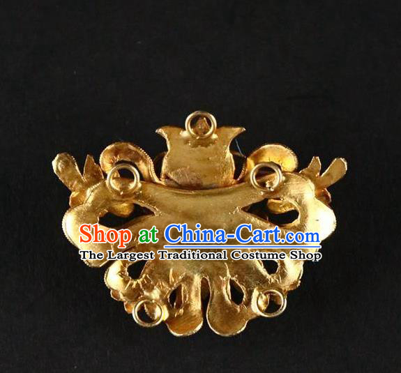 China Ancient Empress Jewelry Accessories Traditional Qing Dynasty Court Blueing Brooch
