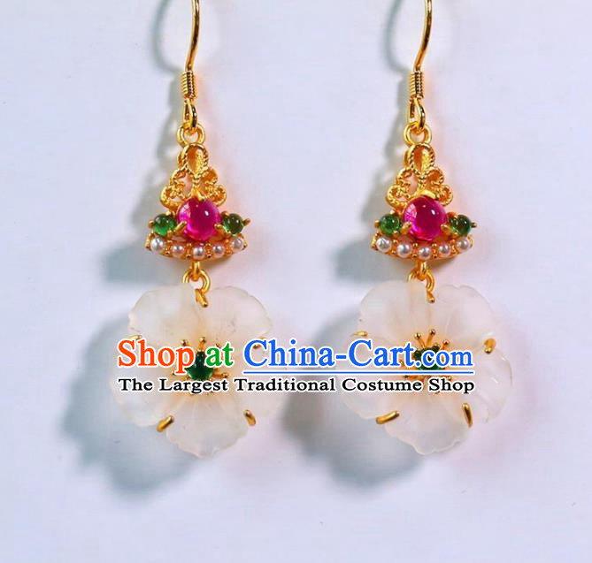 China Traditional Cheongsam Amethyst Ear Accessories National Wedding Plum Blossom Earrings