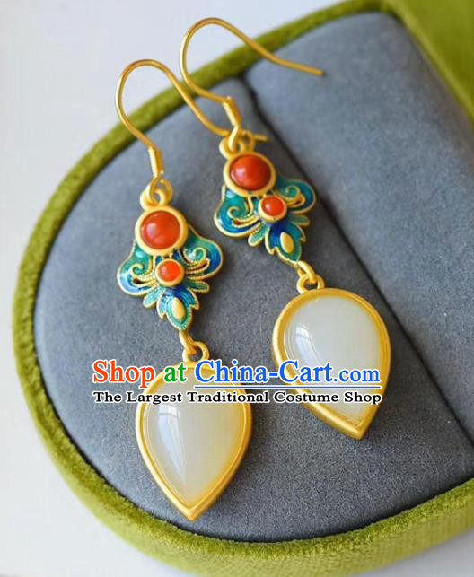 China Traditional Cloisonne Ear Jewelry Accessories National Cheongsam Earrings