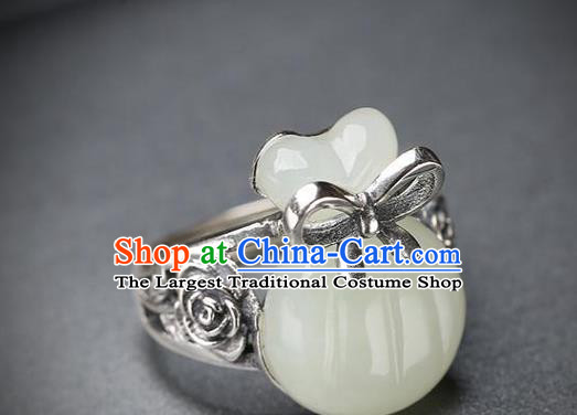 Chinese National Jade Lucky Bag Ring Handmade Jewelry Accessories Classical Circlet