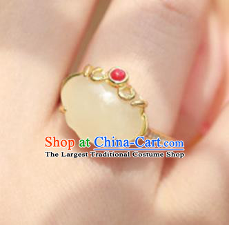 Chinese National Golden Ring Handmade Jewelry Accessories Classical Jade Peach Circlet