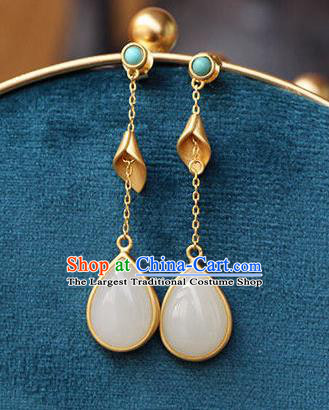China Traditional Ear Jewelry Accessories National Cheongsam Jade Earrings