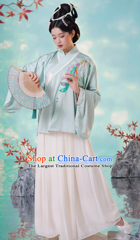 China Ancient Court Beauty Embroidered Hanfu Clothing Traditional Ming Dynasty Historical Costumes