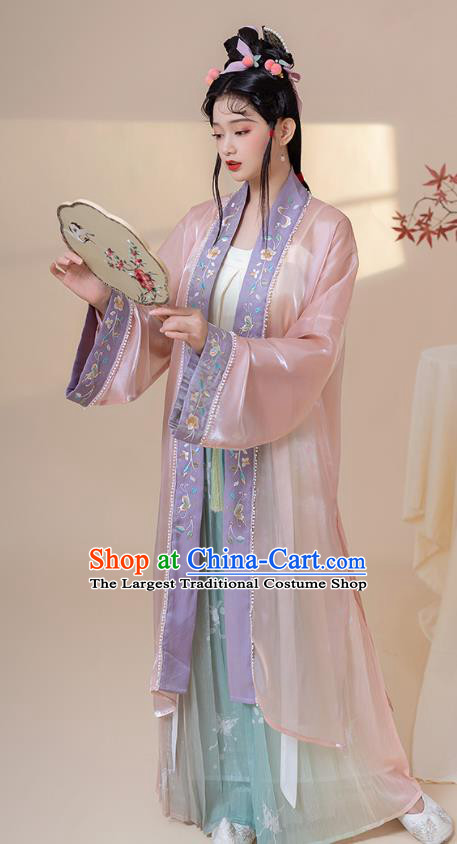 Traditional China Song Dynasty Young Lady Historical Clothing Ancient Noble Woman Hanfu Dresses