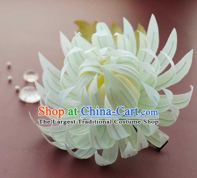 China Traditional Silk Chrysanthemum Hair Stick Handmade Hair Accessories Song Dynasty Hairpin