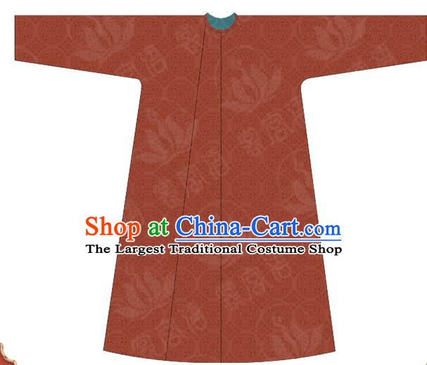 China Ancient Hanfu Clothing Traditional Tang Dynasty Historical Clothing Reversible Red Robe for Men for Women