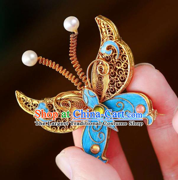 Chinese National Gems Jewelry Traditional Handmade Butterfly Brooch Accessories