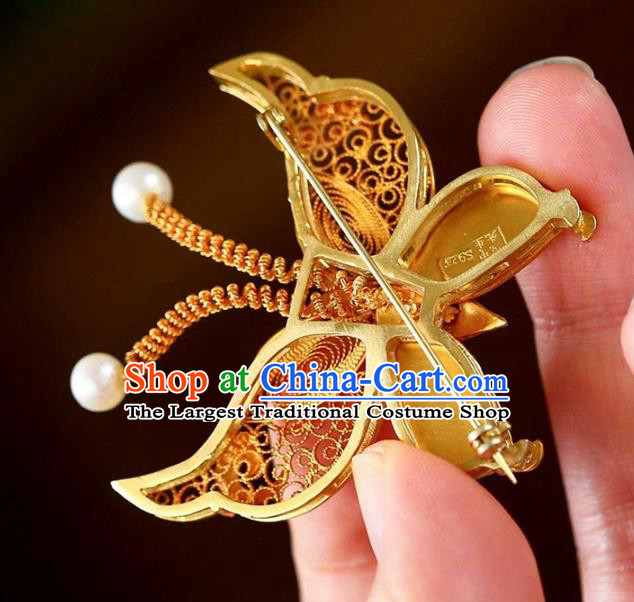 Chinese National Gems Jewelry Traditional Handmade Butterfly Brooch Accessories