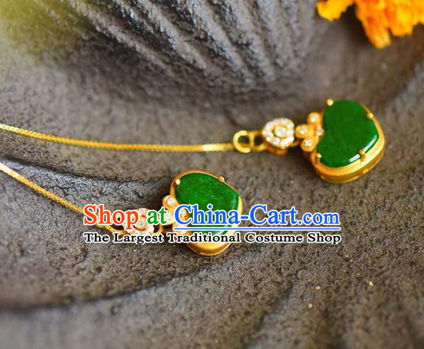 Handmade China Cheongsam Crystal Long Earrings Traditional National Jewelry Accessories Jadeite Eardrop