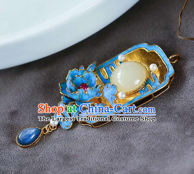 Chinese Classical Sapphire Necklace Handmade Jewelry Accessories National Jade Necklet Pendant