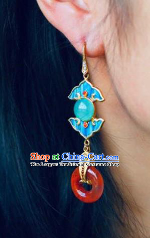 Handmade China Eardrop Traditional Jewelry Accessories National Cheongsam Agate Earrings