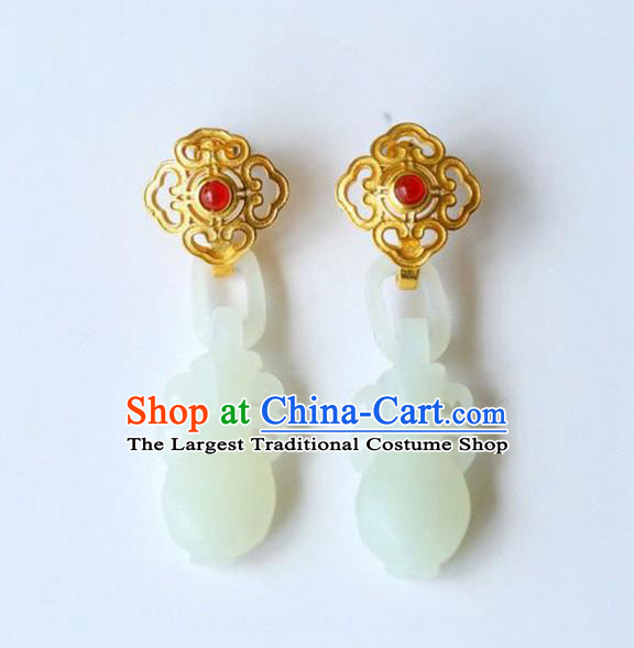Handmade China Jade Vase Eardrop Accessories National Cheongsam Earrings Traditional Jewelry