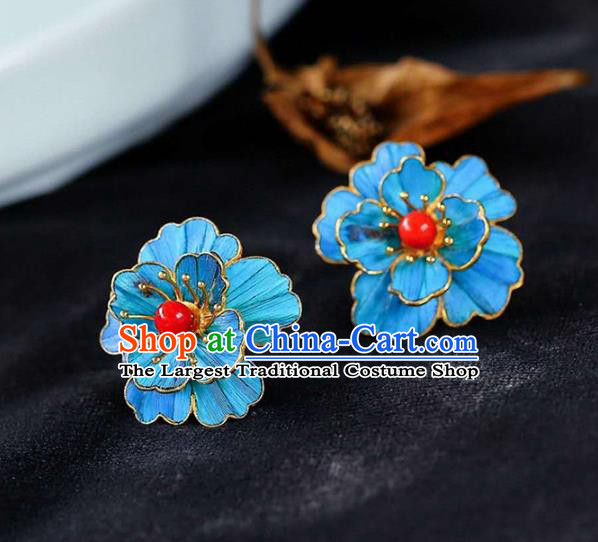 Handmade China Eardrop Accessories Gem Jewelry Traditional Cheongsam Flower Earrings