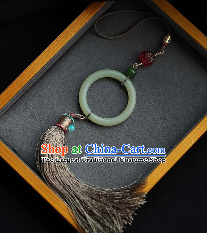 Chinese Classical Tassel Waist Accessories Handmade National Belt Jade Pendant