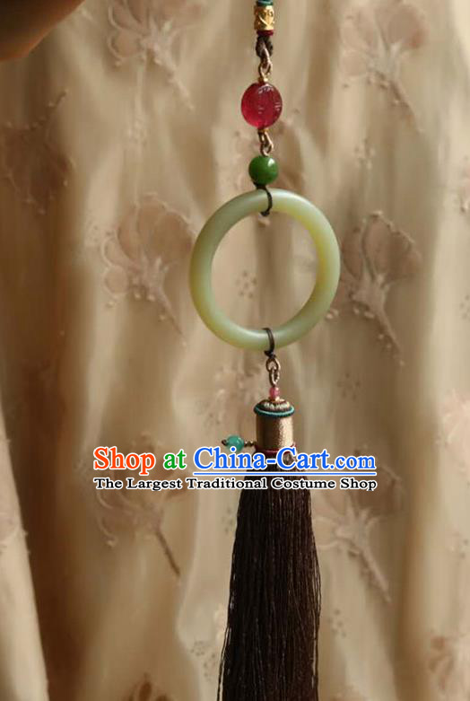 Chinese Classical Tassel Waist Accessories Handmade National Belt Jade Pendant