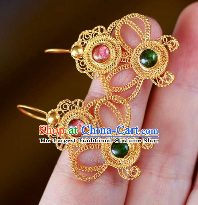 Handmade China Cheongsam Earrings Traditional Ming Dynasty Palace Eardrop Accessories National Jewelry