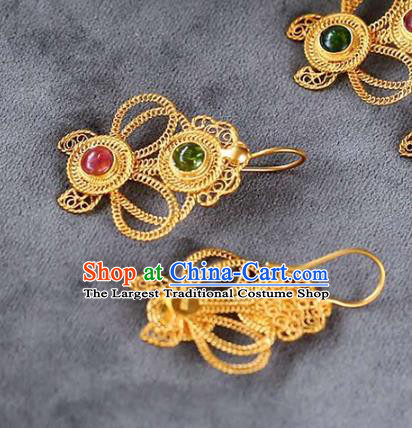 Handmade China Cheongsam Earrings Traditional Ming Dynasty Palace Eardrop Accessories National Jewelry