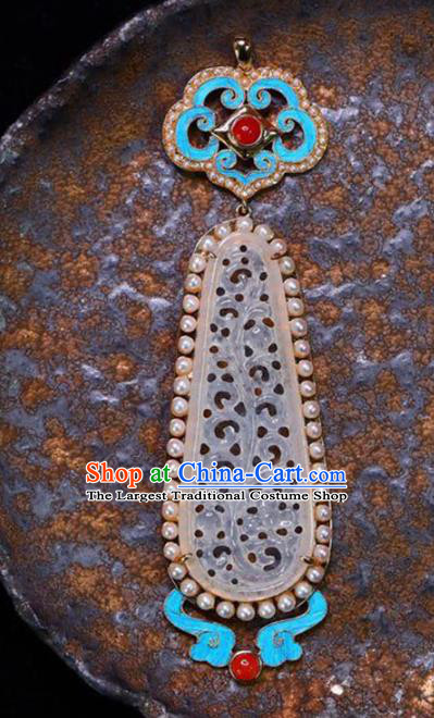 Handmade China Cheongsam Pearls Eardrop Accessories Traditional Jade Jewelry National Earrings