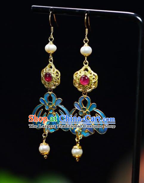 Handmade China Pearls Eardrop Jewelry Traditional Cheongsam Accessories National Phoenix Earrings
