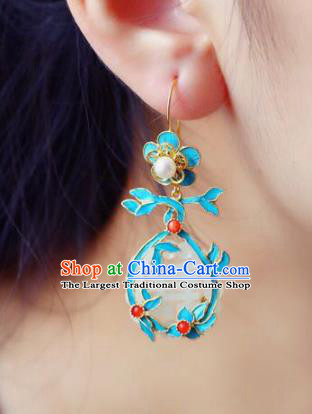 Handmade China Wedding Eardrop Jewelry Traditional Accessories National Cheongsam Jade Earrings