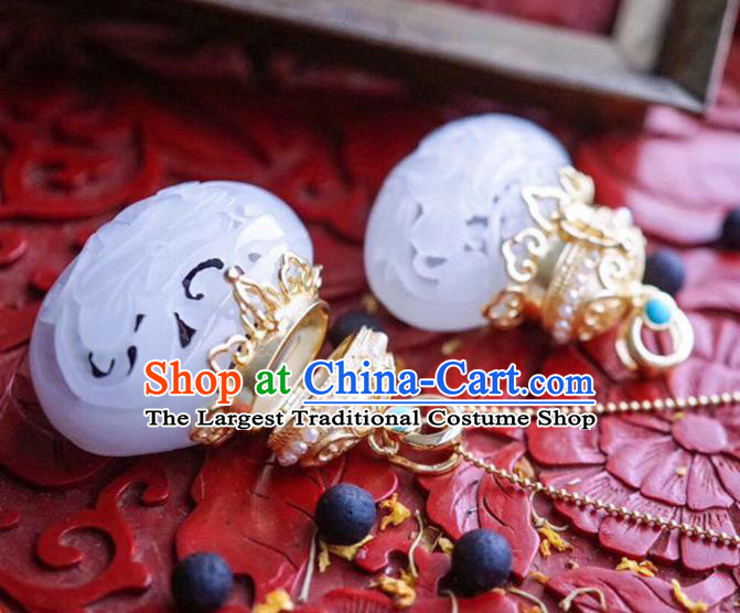 Chinese Handmade Necklet Pendant National Classical Jade Sachet Necklace Accessories