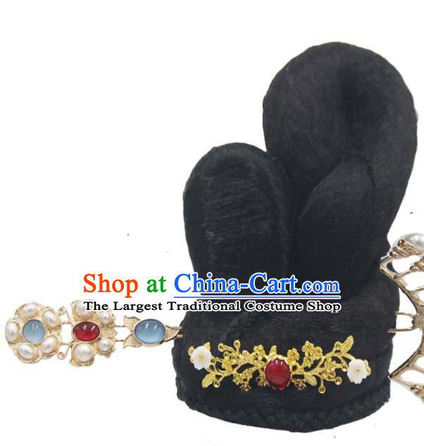 Chinese Traditional Flying Apsaras Dance Headwear Classical Dance Wigs Chignon and Hair Accessories