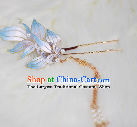 Chinese Traditional Hanfu Hair Stick Ancient Court Princess Hair Accessories Tassel Hairpin