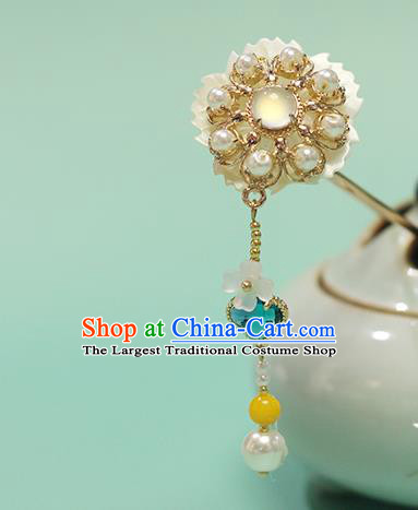 Chinese Ancient Princess Hair Accessories Traditional Hanfu Shell Flower Hairpin