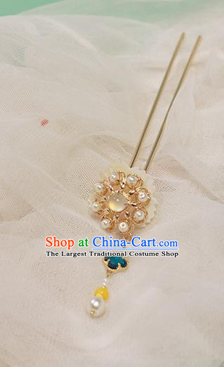 Chinese Ancient Princess Hair Accessories Traditional Hanfu Shell Flower Hairpin