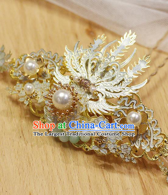 Chinese Ancient Princess Hairpin Hair Accessories Traditional Ming Dynasty Phoenix Hair Comb