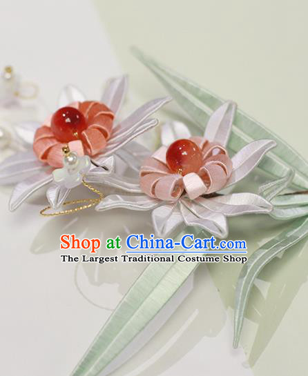 Chinese Ancient Princess Flowers Hairpin Hair Accessories Traditional Silk Chrysanthemum Hair Stick