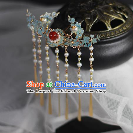 Chinese Traditional Hanfu Hair Stick Ming Dynasty Court Tassel Hairpin