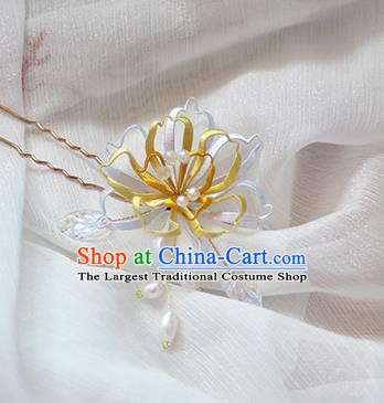 Chinese Classical Hair Stick Traditional Silk Pear Blossom Hairpin Handmade Hair Accessories