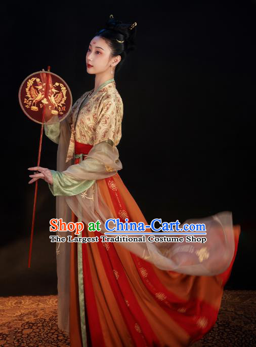 China Ancient Tang Dynasty Court Beauty Historical Clothing Traditional Classical Dance Hanfu Costumes