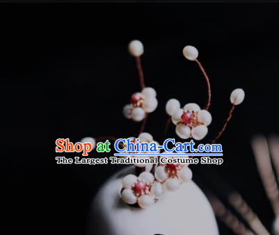 Chinese Traditional Hanfu Hairpin Ancient Princess Pearls Plum Blossom Hair Stick