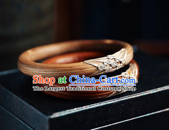 China Traditional Wood Bracelet Accessories Smilax Wristlet Classical Bangle Jewelry