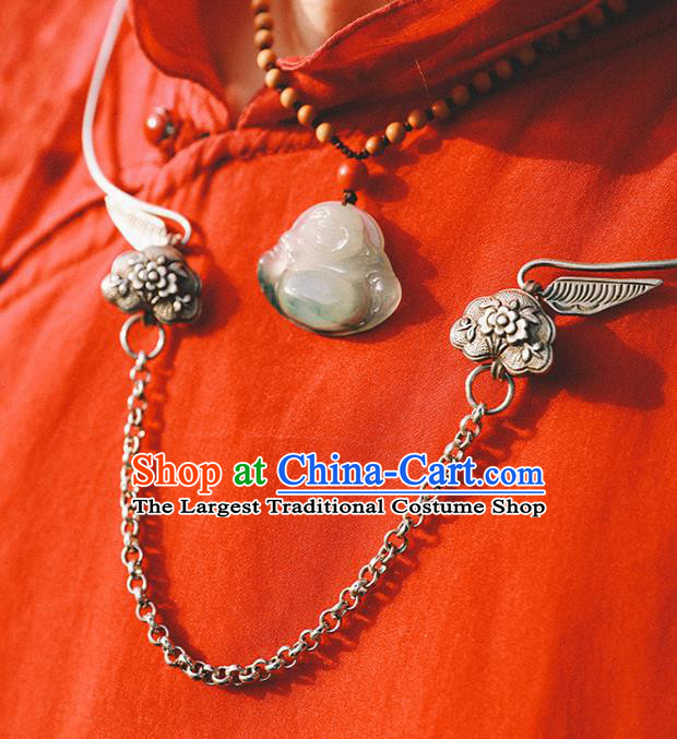 Chinese Ethnic Silver Plum Blossom Necklet Classical Cheongsam Jewelry Accessories Handmade National Necklace