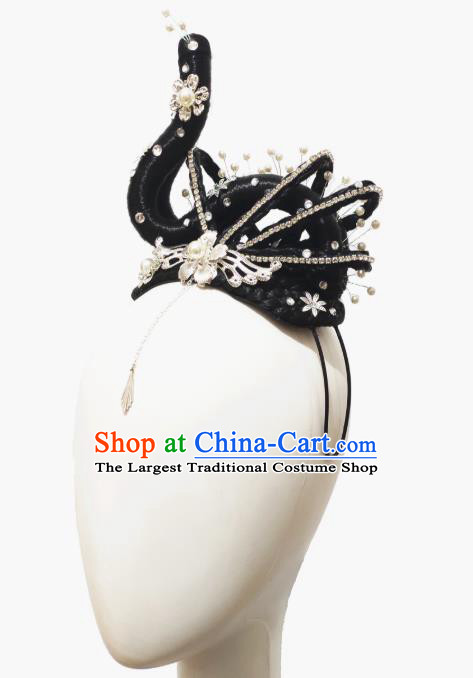 Traditional China Handmade Court Dance Wig Chignon Classical Dance Stage Show Hair Accessories Umbrella Dance Headwear
