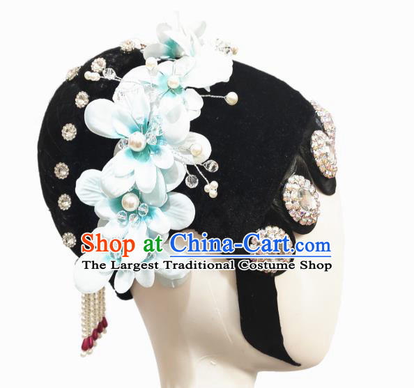 Traditional China Handmade Beijing Opera Wig Chignon Stage Show Hair Accessories Classical Dance Headdress