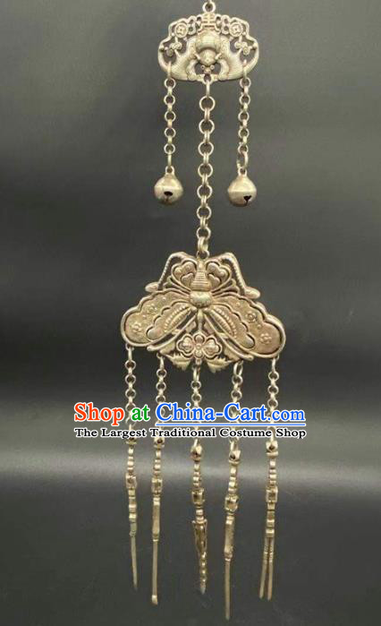 Chinese Handmade National Silver Pendant Jewelry Classical Ethnic Accessories Tassel Brooch