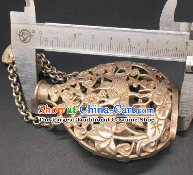 Chinese Classical Ethnic Accessories Handmade Carving Plum Bird Brooch National Sachet Pendant Jewelry