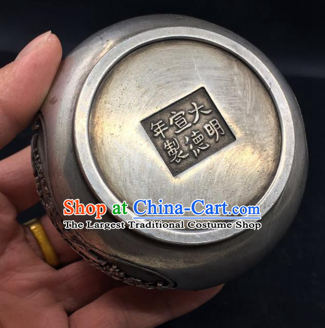 Handmade Chinese Carving Plum Blossom Censer Ornaments Traditional Brass Incense Burner Cupronickel Accessories