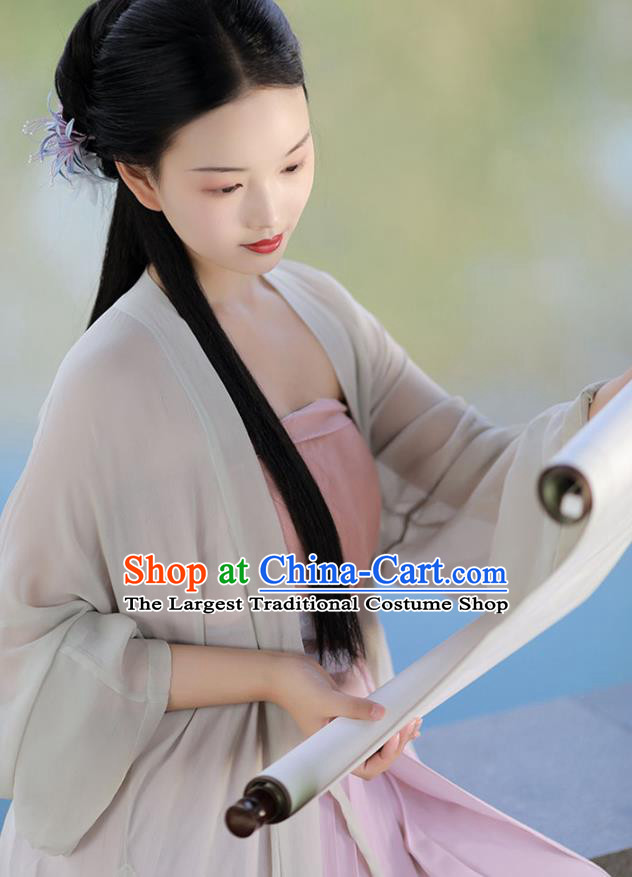 China Ancient Country Woman Hanfu Costumes Traditional Song Dynasty Young Lady Historical Clothing Full Set
