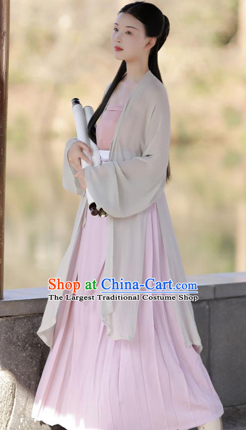 China Ancient Country Woman Hanfu Costumes Traditional Song Dynasty Young Lady Historical Clothing Full Set