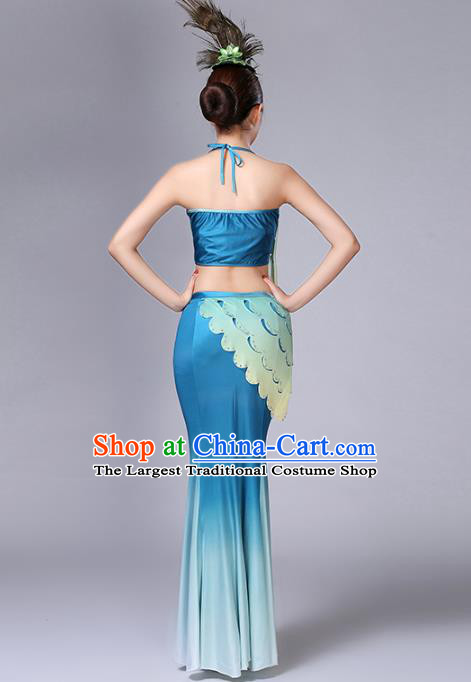 China Traditional Ethnic Peacock Dance Stage Performance Clothing Dai Nationality Mermaid Dress Outfits