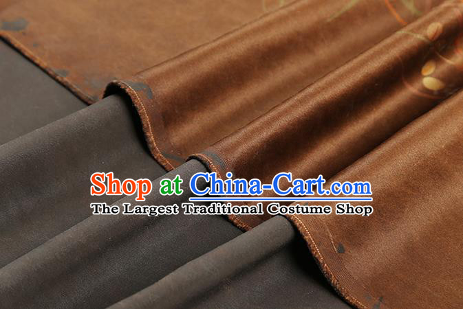 Chinese Royal Campanula Pattern Brocade Cloth Drapery Traditional Cheongsam Silk Fabric Orange Gambiered Guangdong Gauze