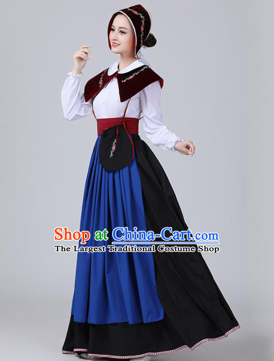 European Retro Country Woman Clothing Netherlands Stage Performance Dance Dress